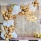 White and Gold Balloons Garland Kit, 124pcs White Metallic Gold Confetti Balloon Arch Kit